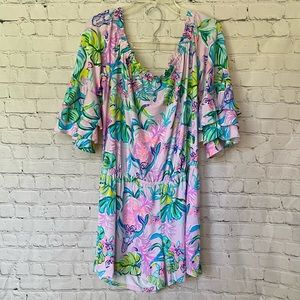 Lilly Pulitzer Calla Romper Amethyst Tint Mermaid in The Shade Size XL